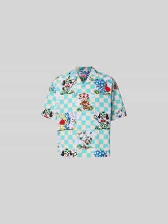 Kenzo Freizeithemd mit Allover-Motiv-Print in Hellblau, Gr&ouml;&szlig;e L