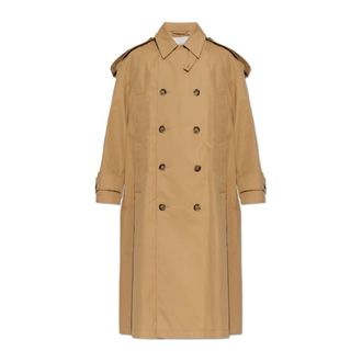 Ami Double-breasted Coat - Heren - Trenchcoats - Beige - S - Katoen - Jassen