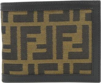 Fendi Brown Canvas Leather Long Wallet (Bi-Fold) (Pre-Owned)