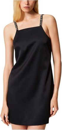 Twinset Maxi-jurk - Dames - Korte kleedjes - Zwart - M - Kleedjes