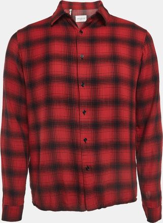 Sandro Red Plaid Cotton Long Sleeve Shirt