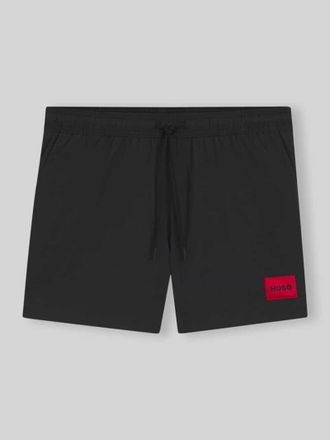 HUGO BOSS Badeshorts mit Label-Patch Modell DOMINICA in Black, Gr&ouml;&szlig;e XXL