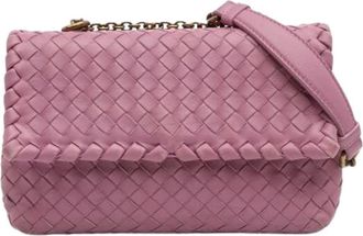 Bottega Veneta Pre-owned Shoulder Bags, female, Pink, Size: ONE SIZE Pre-owned Leather Crossbody Bag