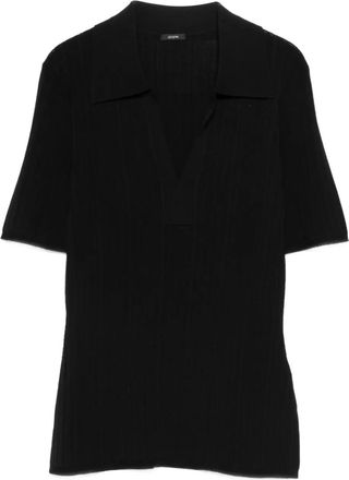 Joseph Top a coste con colletto polo - Nero