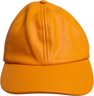 Dolce & Gabbana Logo Details Baseball Cap Oranje Stijlvol - Heren - Petten - Oranje - ONE Size - Katoen - Accessoires