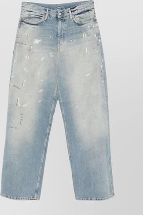 Acne Studios distressed wide leg denim trousers
