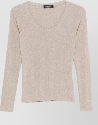 Fabiana Filippi scoop neck fine knit ribbed sweater