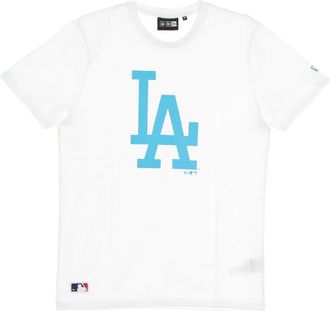 New Era New Era, T-Shirts, male, White, Size: XL Dodgers Logo Tee White/Aqua