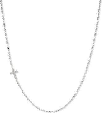Anzie Love Letter Cross Necklace in White Gold /Diamond at Nordstrom, Size One Size Oz