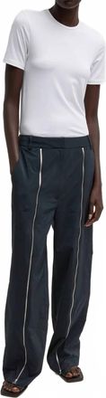 Tibi Nylon Zipper Trouser In Black