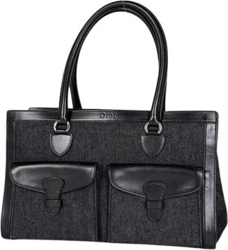 Dior Pre-owned Vintage Denim Tote Bag - Dames - Vintage Shopper - Zwart - ONE Size - Denim - Vintage
