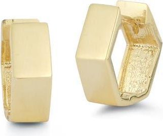 Ember Fine Jewelry 14K Gold Hexagon Huggie Hoop Earrings at Nordstrom Rack
