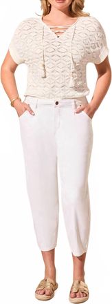 Tribal Audrey Girlfriend Barrel Crop Jeans In Cocomilk