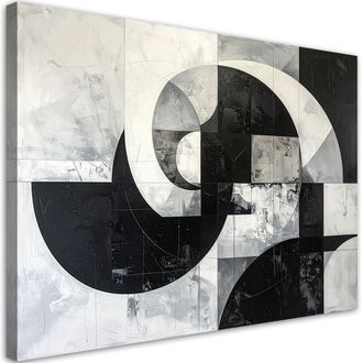 Feeby Impresi&oacute;n De Imagen, Abstracci&oacute;n Geom&eacute;trica En Blanco Y Negro, 120x80