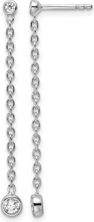 Diamond2Deal 14K White Gold 0.27 ct Lab Grown Diamond Dangle Earrings VS Clarity, G-H Color