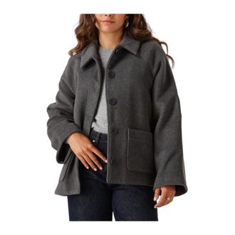 Envii Jassen, Dames, Grijs, S, Polyester, Korte jas voor stijlvolle winterdagen