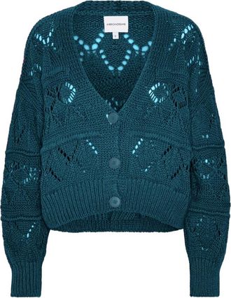 Americandreams Riley Katoenen Cardigan - Dames - Vesten - Blauw - M - Katoen - Truien & Vesten