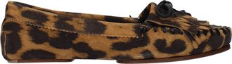 PARIS TEXAS Indiana Mocasines Mujer Ante Marr&oacute;n/Estampado Leopardo