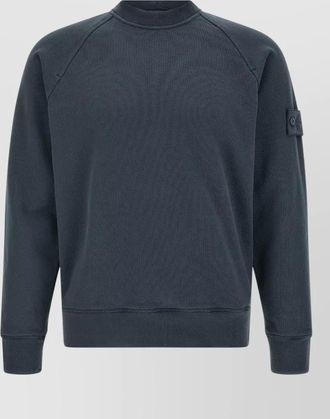 Stone Island sweatshirt raglan sleeves ribbed cuffs hem