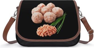 Generic Meatballs Crossbody Bag Womens Handbag PU Message Bags Shoulder Purse with Adjustable Strap