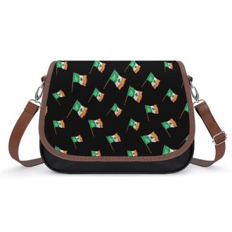 Generic Ireland Irish Shamrock Flag Womens Crossbody Bag Fashion Shoulder Handbags Message Tote Bag with Adjustable Strap