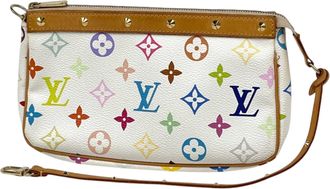 Louis Vuitton Blanc White Monogram Multicolore Pochette Pouch (Pre-Owned)