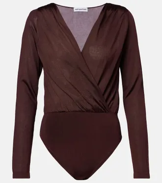 Self Portrait Draped knitted bodysuit