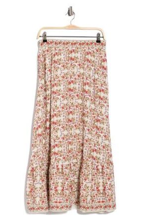 Max Studio Floral Maxi Skirt in Cream/Desert Rose Paisley at Nordstrom Rack, Size X-Large