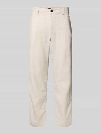 Boss Orange by Hugo Boss BOSS Orange Regular Fit Leinenhose aus Leinen-Mix Modell SANDERSON in Sand, Gr&ouml;&szlig;e 30/32
