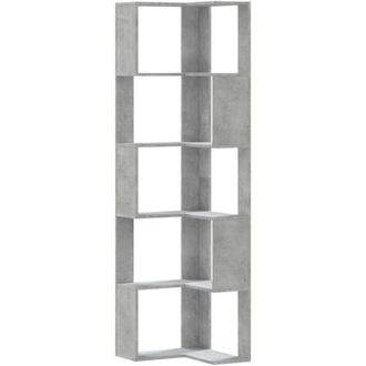 vidaXL Libreria Angolare 5Ripiani Grigio Cemento 50x50x179 cm Legno - Vidaxl