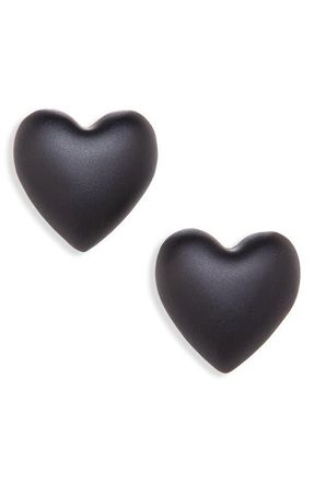 Roxanne Assoulin The Puffy Heart Stud Earrings in Black at Nordstrom