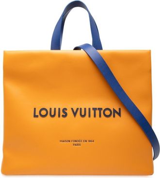 Louis Vuitton Orange Saffron Leather Shoulder Bag Tote Bag (Pre-Owned)