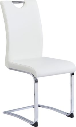 CARRYHOME Schwingstuhl, Wei&szlig;, Chromfarben, Metall, Textil, Flachrohr, 42x97x55 cm, Esszimmer, St&uuml;hle, Schwingst&uuml;hle