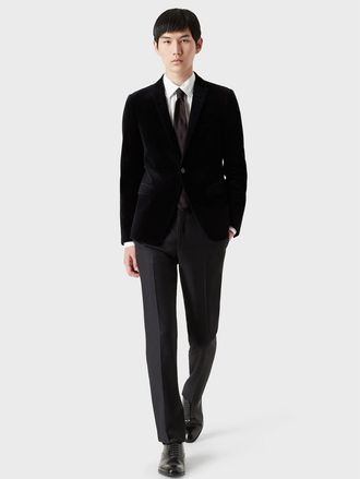Emporio Armani Mens Blazer in Black Cotton - Size 40 (Chest)