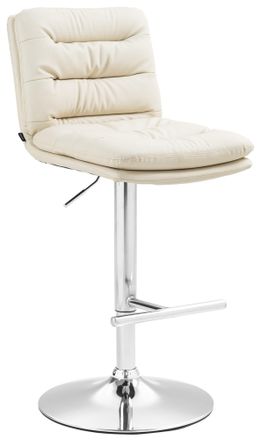 Clp Taburete De Bar Damar En Polipiel Crema Cromado