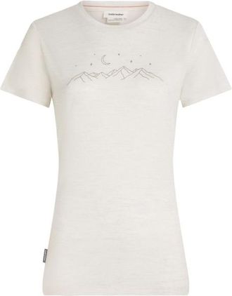 Icebreaker Merino150 TechLite S/S Sparkling Stars Merinoshirt f&uuml;r Damen | wei&szlig;