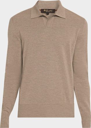 Loro Piana Mens Empire Wish Buttonless Polo Shirt