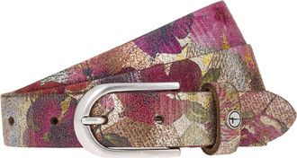 Tamaris Lederg&uuml;rtel TAMARIS, Damen, Gr. 11,5, bunt (multi, gold), Rindsleder, G&uuml;rtel Lederg&uuml;rtel, stilvolles Leo-Muster, hochwertiges Rindleder mit Vintage-Fi