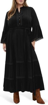 City Chic Camille Long Sleeve Maxi Dress in Black at Nordstrom Rack, Size Xxl/24W