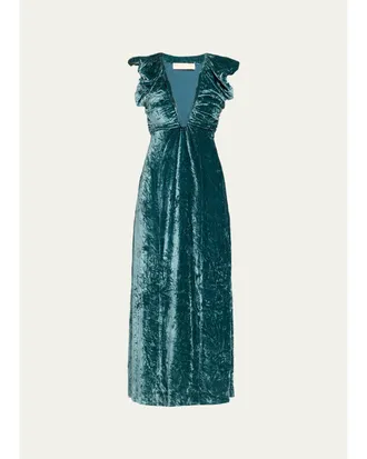 Ulla Johnson Astra Velvet V-Neck Dress
