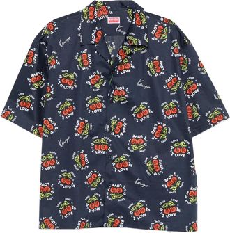 Kenzo Overhemden, Heren, Veelkleurig, M, Katoen, Love Blouse met Knopenkraag