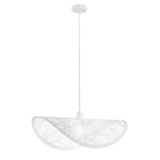 Luce-Ambiente-Design L&aacute;mpara de techo de metal perforado blanco con difusor &uacute;nico de 60 cm
