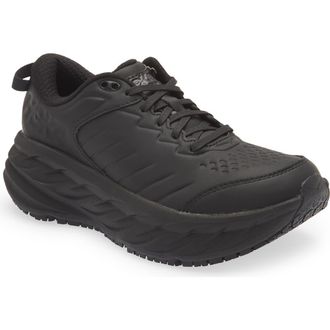 Hoka One One Bondi SR Shoe in Black /Black at Nordstrom, Size 10.5