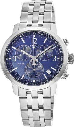 Tissot PRC 200 Quartz Chronograph Blue Dial Steel Mens Watch T114.417.11.047.00