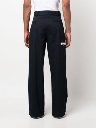 Palm Angels Straight-Leg Cotton Trousers - Black