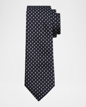 Emporio Armani Men & apos;s Micro-Diamond Silk Tie