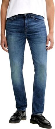 HUGO BOSS Jeans - Heren - Slim Fit Jeans - Blauw - W36 - Leer - Jeans