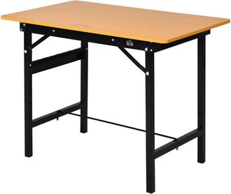 HOMCOM Banco De Trabajo Plegable Mesa De Trabajo Plegable Con Regla Transportador Carga 100 Kg 100x60x75,5 Cm Natural Y Negro
