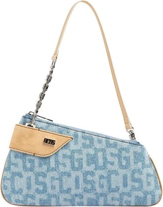 GCDS Borsa Comma Notte - Dames - Schoudertassen - Blauw - ONE Size - Katoen - Tassen