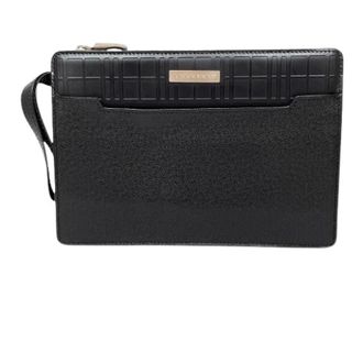 Burberry Pre-owned Leren Clutch Tas - Heren - Pre-owned - Zwart - Maat: ONE Size Zijde